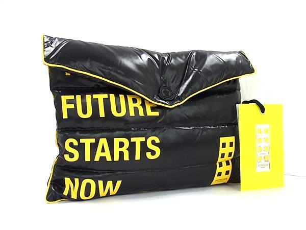 ■新品■未使用■ MONCLER モンクレール ジーニアス ナイロン ダウン クラッチバッグ セカンドバッグ ブラック系×イエロー系 FR1797拍卖