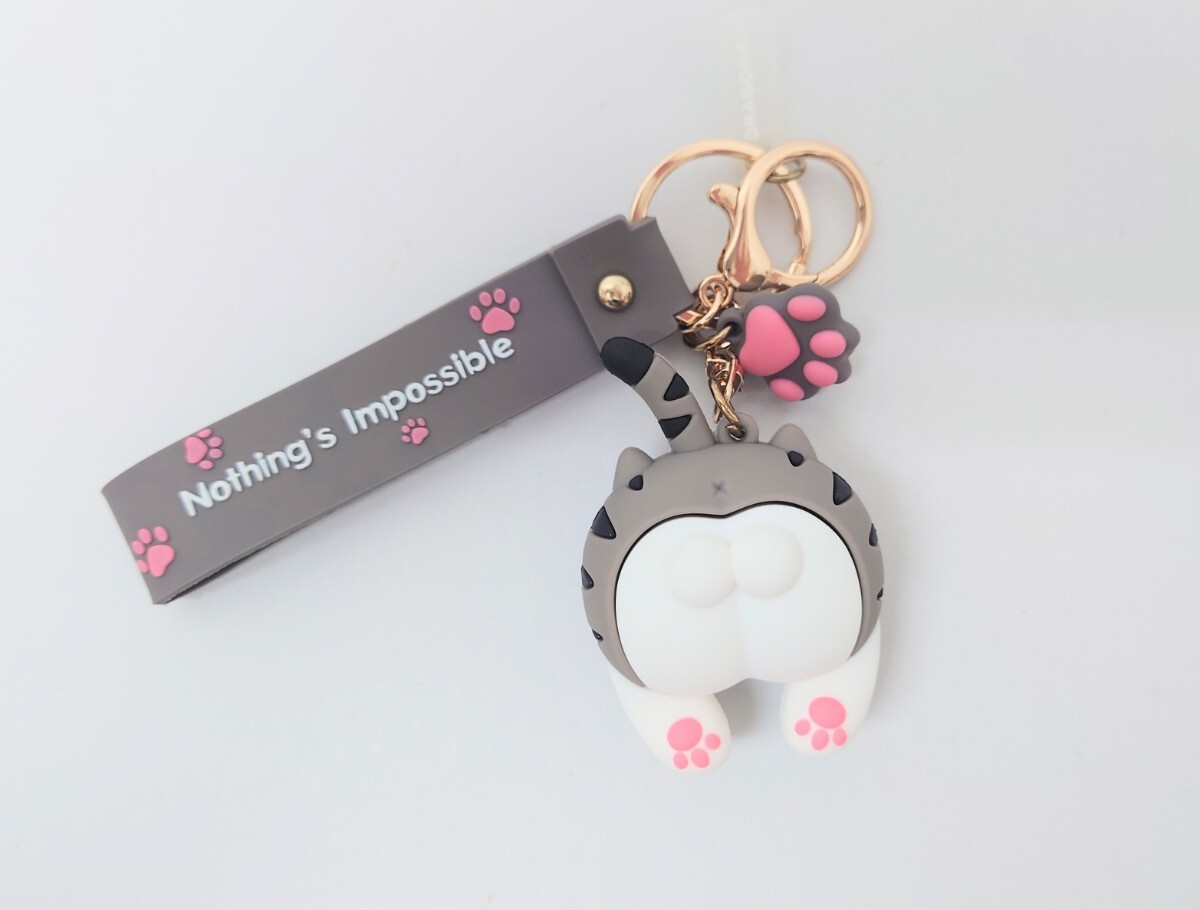 猫柄 猫雑貨 猫グッズ 猫のお尻 キーホルダー バッグチャーム サバトラ ねこ キャット cat 拍卖