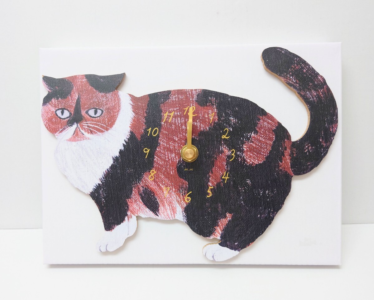 猫柄 猫雑貨 猫グッズ 松尾ミユキ Diecut clock Cat Mugi 壁掛け時計 ねこ ネコ にゃんこ cat キャット拍卖