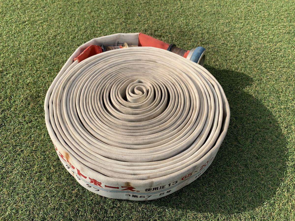 消防車ホース 消防ホース アスモリ ジェットホース ダイヤタフ 使用圧13 1988y 65×20m 中古 【E7718-68】拍卖