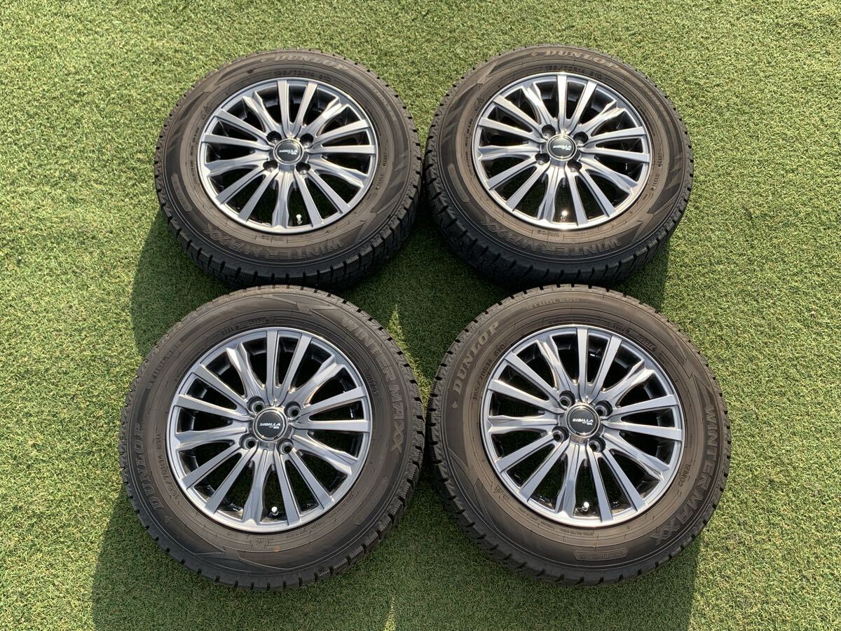 シビラ 14in 5.5J +42 100-4H ウインターマックス WM02 165/70R14 2024年製 カローラ ヴィッツ ノート スタッドレス ホイール 【B7819-5】拍卖