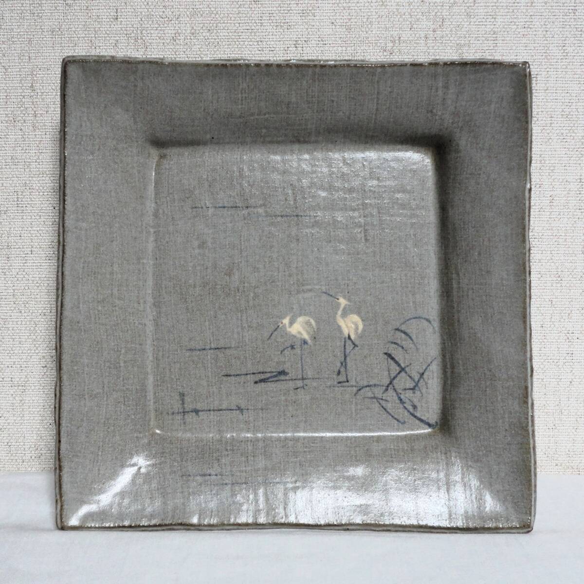 たち吉 橘吉 角皿 正方形 鶴柄 薄灰色拍卖