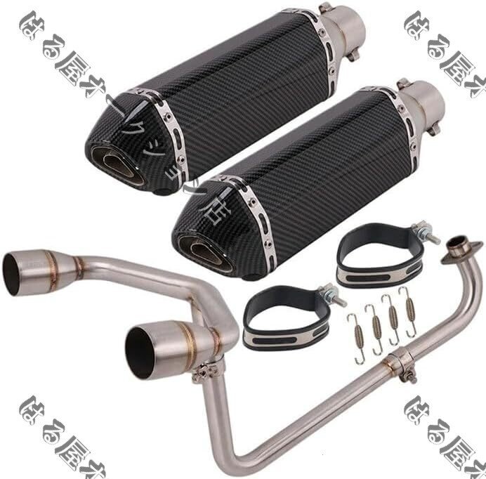 新品■ホンダ グロム125 (2013年~2020年)用 QUkan ステンレス製フルエキゾーストマフラー2本出し (ブラックカーボン調)拍卖