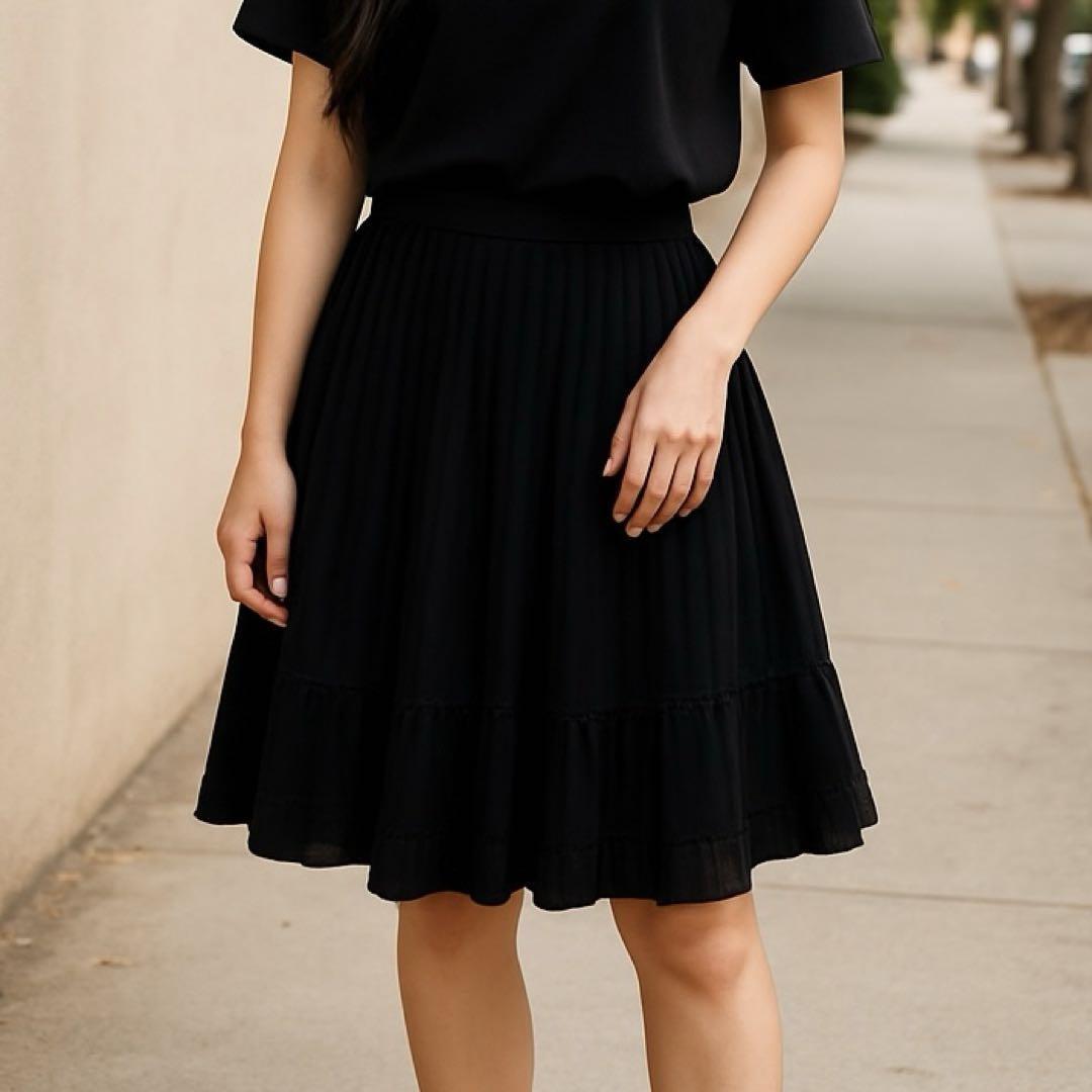 【Reflect】 (9) リフレクト 日本製 刺繍 フレアスカート プリーツ ひざ丈拍卖