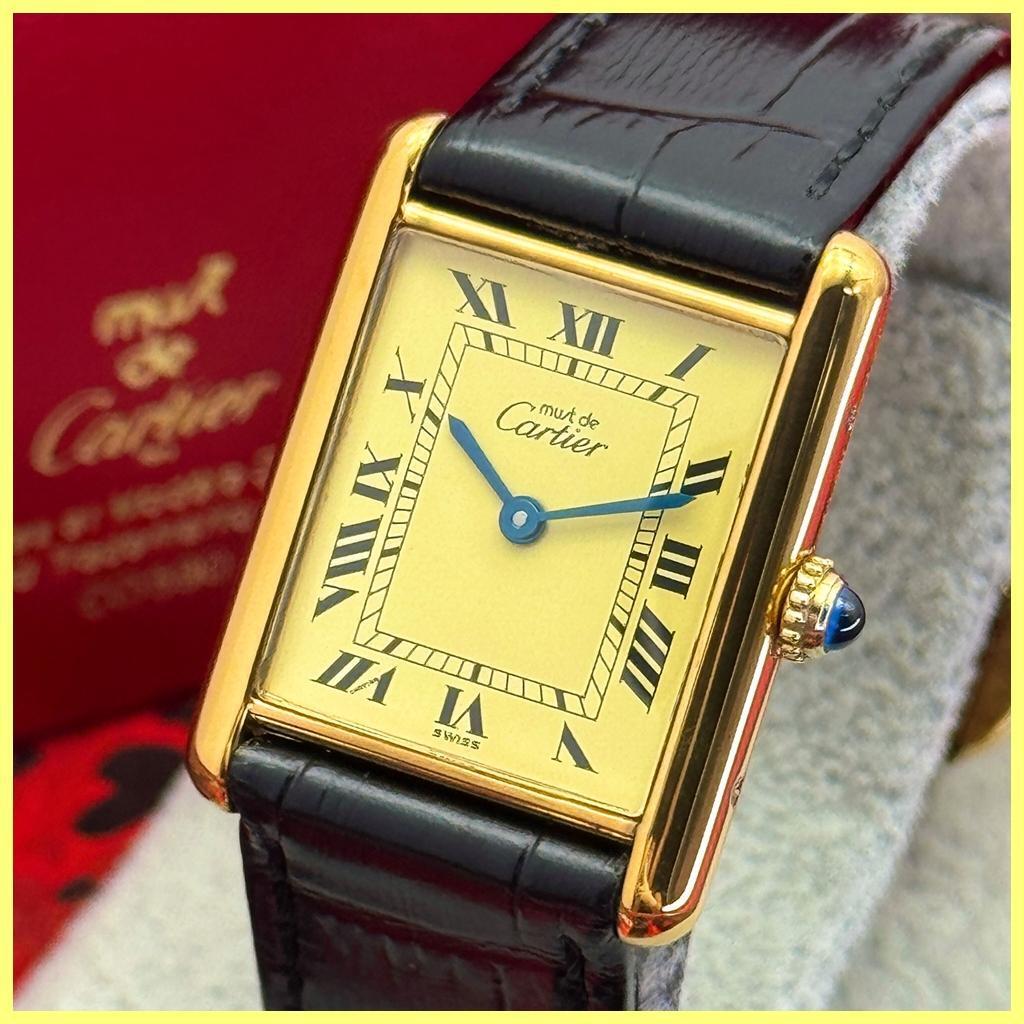 外装新品仕様 カルティエ ヴェルメイユマストタンクLM クオーツ 時計 A284拍卖