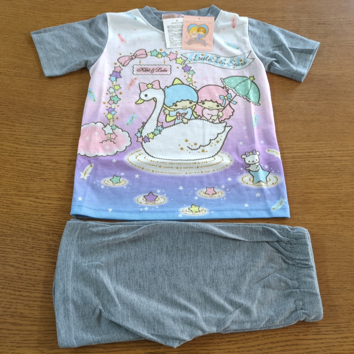 W☆新品☆リトルツインスターズ☆パジャマ☆サイズ100cm☆半袖・半パンツ☆グレー☆女の子用☆No.2770拍卖