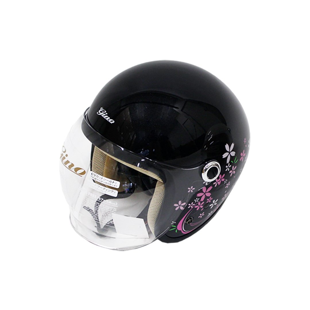 ヘルメット (ブラック) ジェットヘルメット GS-6 洗濯 可能 レディース 女性用 ヘルメット バブルシールド コンパクト キッズ 子供拍卖