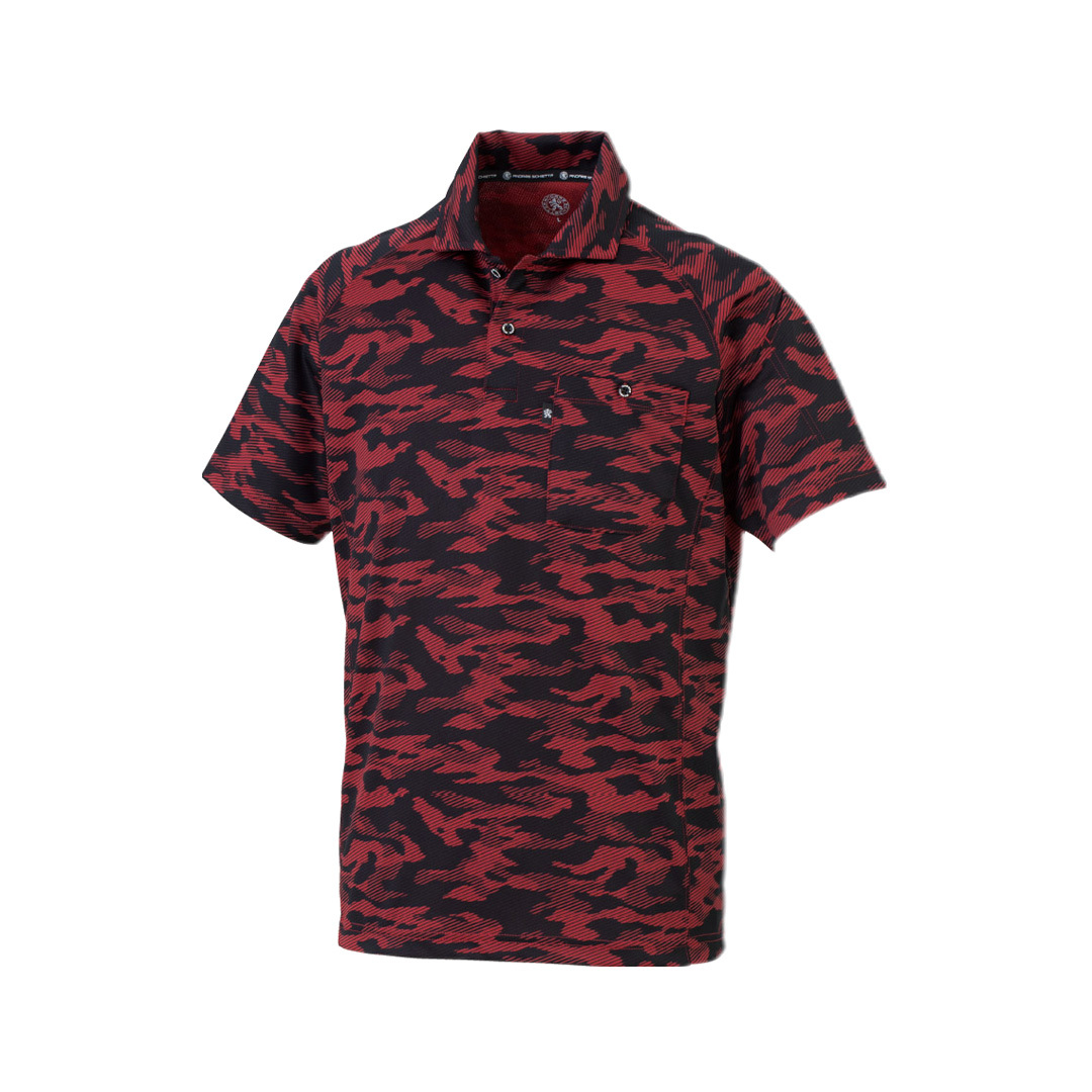 吸汗速乾 半袖ポロシャツ(ディアゴレッド/LL) ラグラン袖 クールビズ Tシャツ 胸ポケット カジュアル スポーツ拍卖