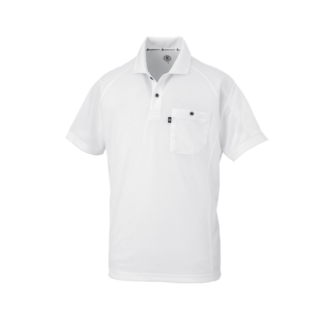 吸汗速乾 半袖ポロシャツ(ホワイト/4L) ラグラン袖 クールビズ Tシャツ 胸ポケット カジュアル スポーツ拍卖