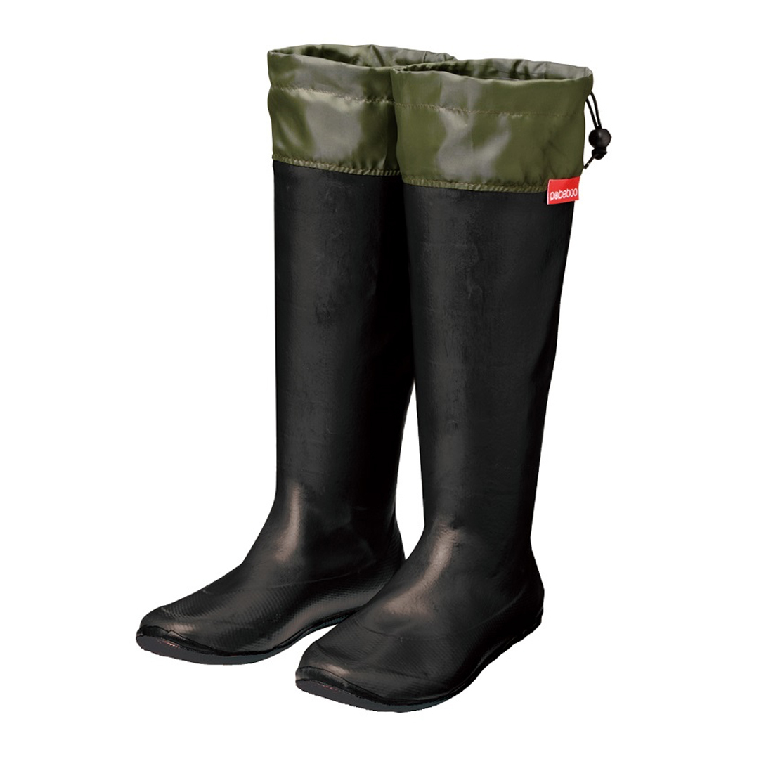 ポケブー (ブラックグリーン/LL) Pokeboo 収納袋 コンパクト レインブーツ 長靴 コンパクト 持ち運び 持ち歩き 軽量拍卖