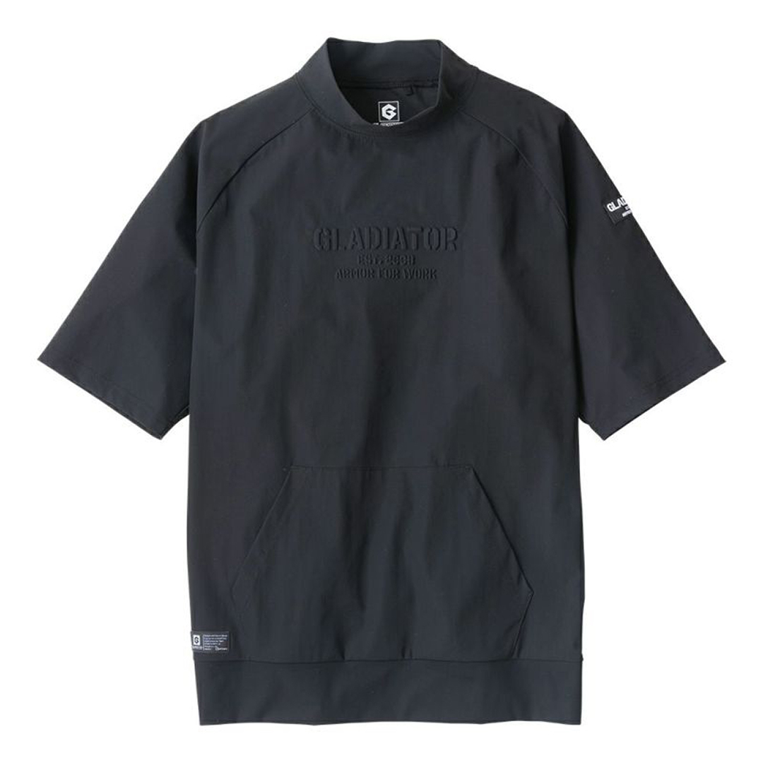 (ブラック/S) 接触冷感 モックネック 半袖 Tシャツ バイク ツーリング 吸汗速乾 ストレッチ 首 日焼け防止 UVカット拍卖