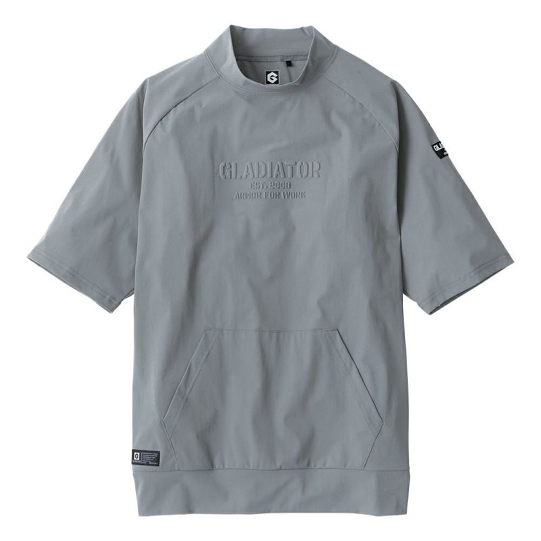 (グレー/3XL) 接触冷感 モックネック 半袖 Tシャツ バイク ツーリング 吸汗速乾 ストレッチ 首 日焼け防止 UVカット拍卖