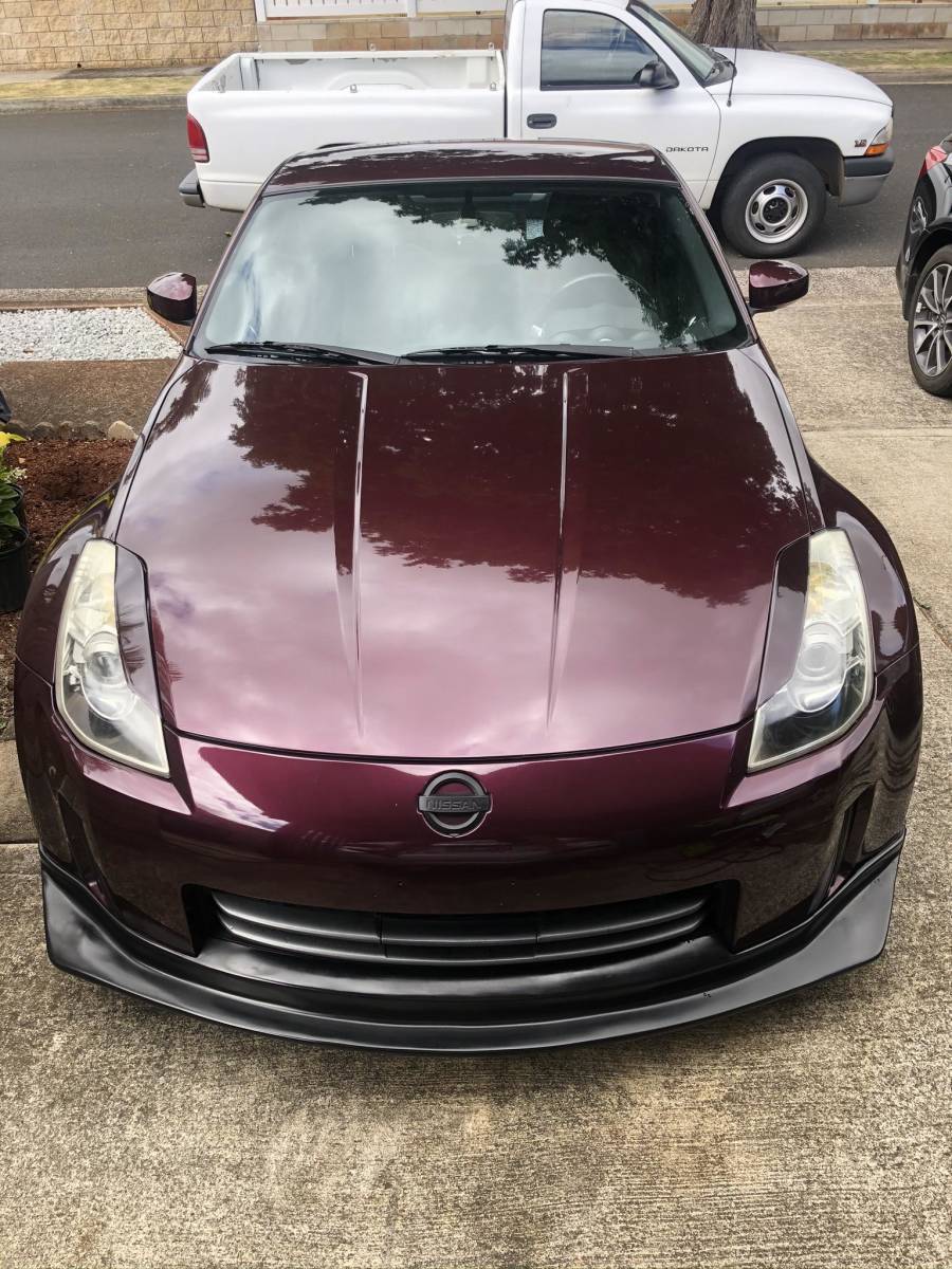 【即納品】#L40塗装済 日産350Z フェアレディZ Z33 5代目 フロント アイライン カバー プレミアムミスティックマルーン 左右セット @拍卖