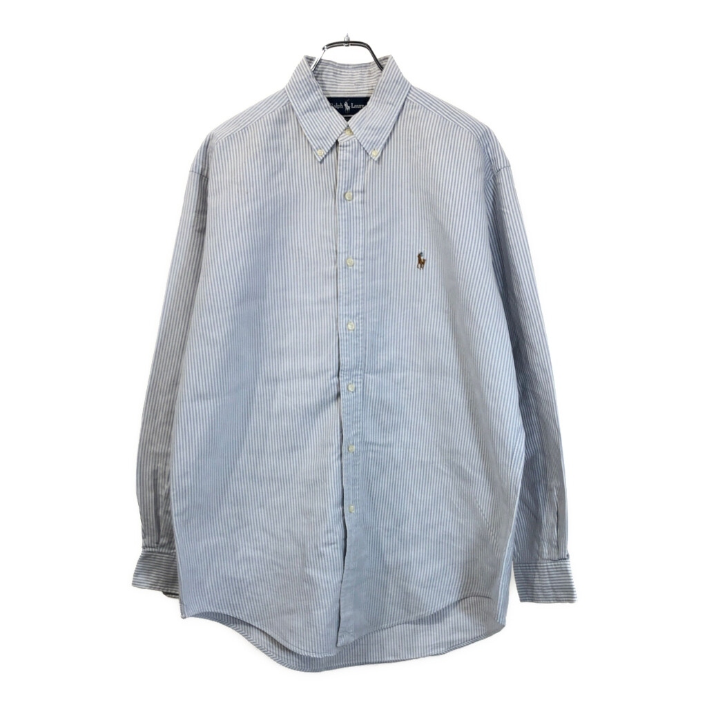 RALPH LAUREN ラルフローレン YARMOUTH ボタンダウンシャツ ストライプ ホワイト(メンズ 15 1/2)中古 古着 U9257拍卖