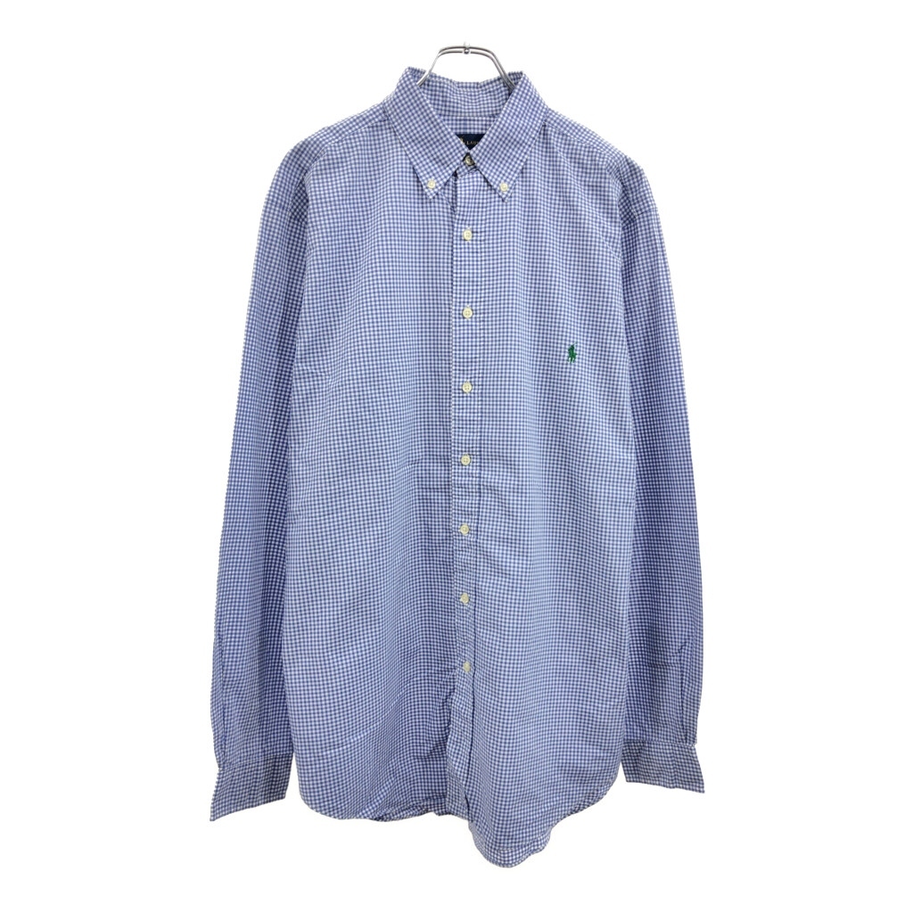 RALPH LAUREN ラルフローレン ボタンダウン 長袖シャツ ブルー(メンズ L)中古 古着 U9703拍卖