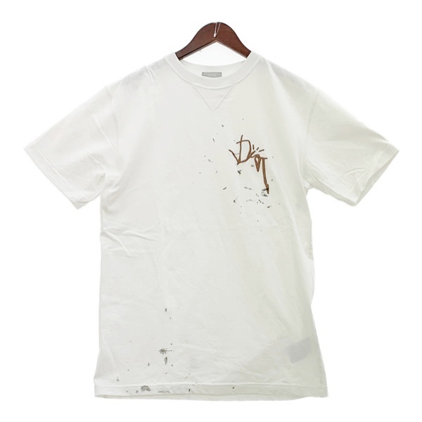 DIOR TRAVIS SCOTT トラヴィススコット 22AW ロゴ刺繍 Tシャツ 半袖 カットソー ペイント加工 283J685B0554 ディオール トップス DM11856■拍卖