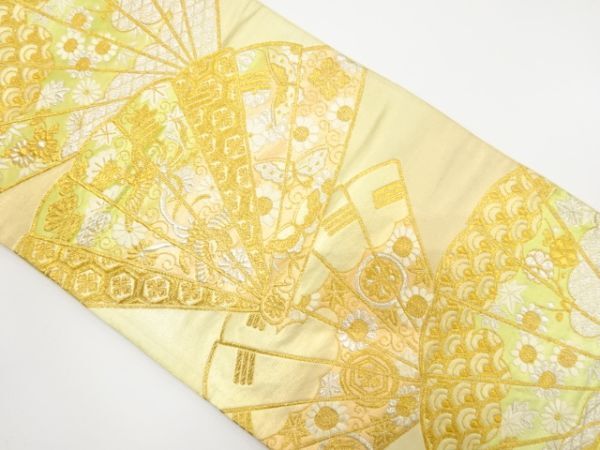 ys7469187; 宗sou 桧扇に花鳥・古典柄織り出し袋帯(材料)【アンティーク】【着】拍卖