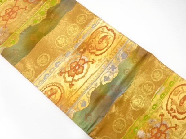 ys7468484; 宗sou 抽象花鳥模様織出し袋帯(材料)【アンティーク】【着】拍卖