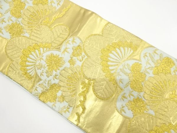 ys7469150; 宗sou 笠松に桐模様織り出し袋帯(材料)【アンティーク】【着】拍卖