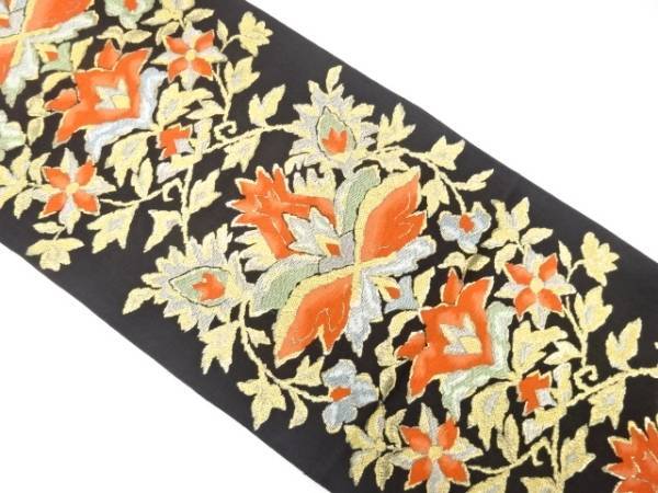 ys7469521; 宗sou 花更紗模様織り出し袋帯(着用可)【アンティーク】【着】拍卖