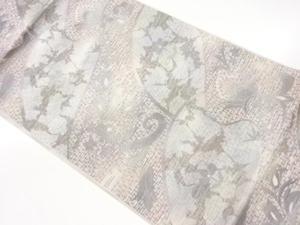 ys7475377; 宗sou 本場筑前博多花唐草模様織出し名古屋帯【着】拍卖