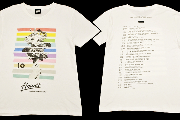 Y-9631★送料無料★Sonar Pocket 10th Anniversary Tour flower ソナーポケット10周年全国ツアー★ホワイト白色 半袖 T-シャツ L拍卖