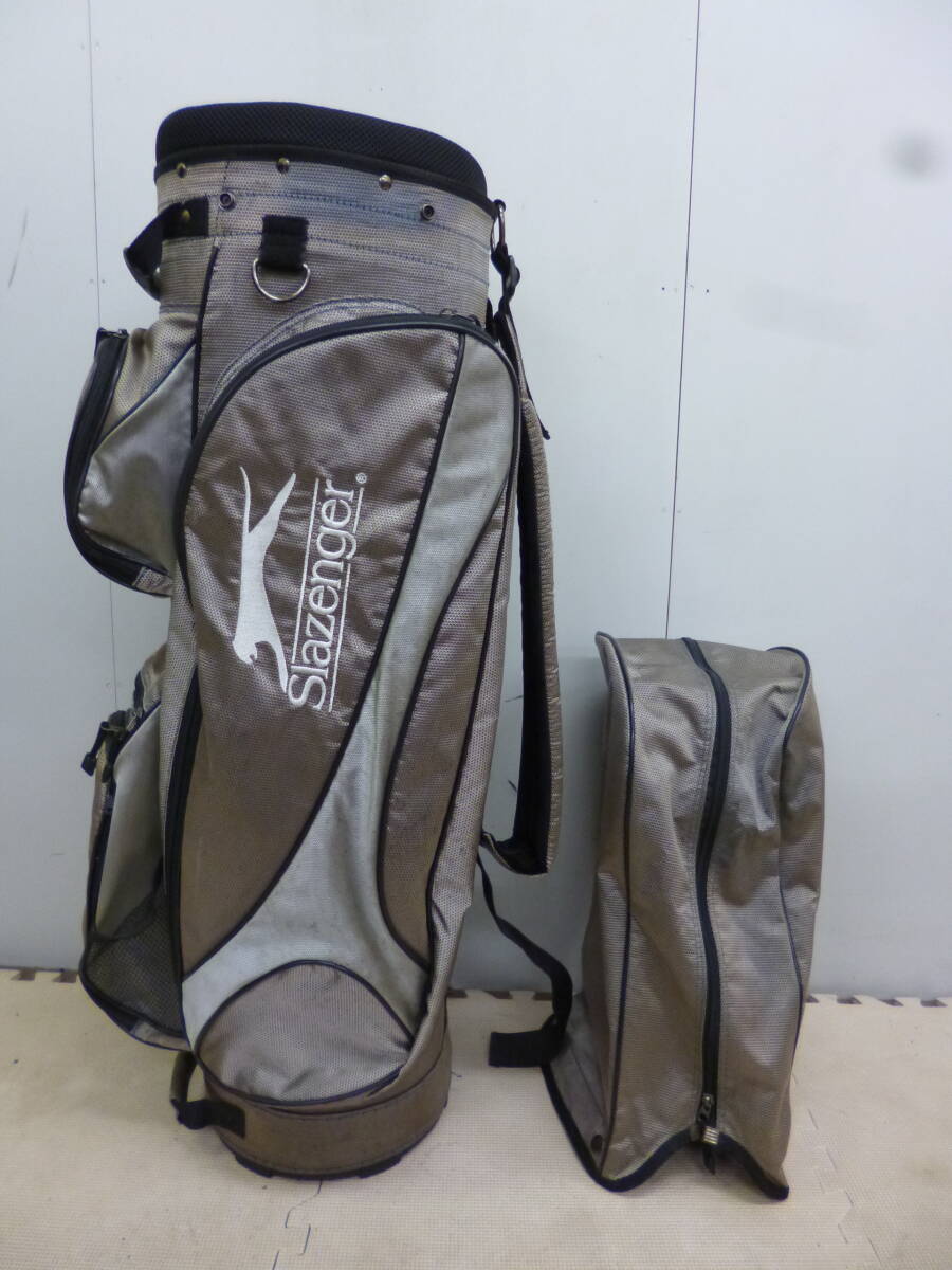 ★194)カート式キャディバック・「Slazenger」 4分割 ※中古/シミ汚れ多数、使用感現状品■160拍卖