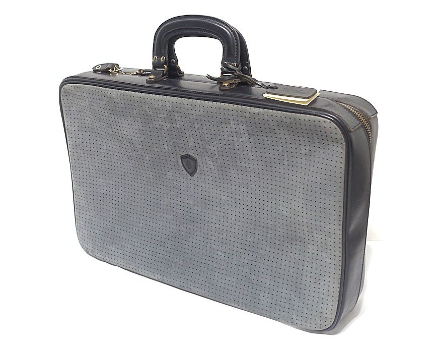 希少 定価14万 美品 FELISI フェリージ パンチングレザー トランクケース トラベルバッグ 20162/BF09 ビジネスバッグ スーツケース 旅行鞄拍卖