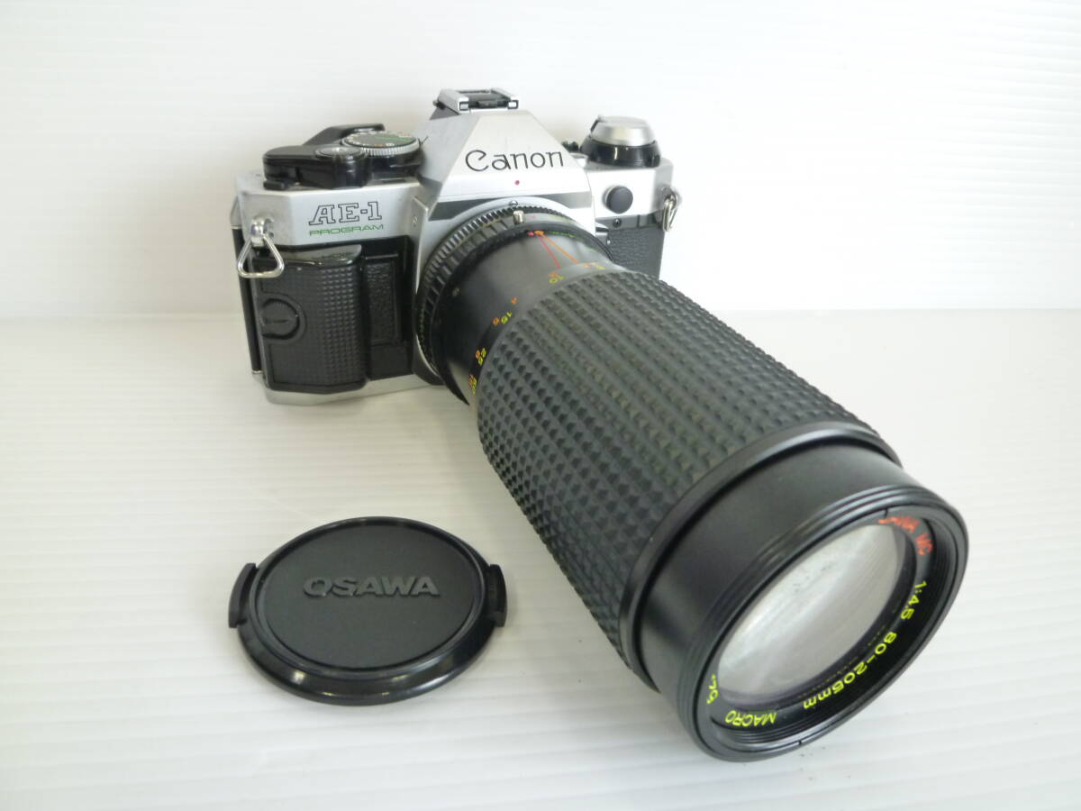 70806◆一眼レフフィルムカメラ Canon/キヤノン AE-1 PROGRAM , レンズ OSAWA MC 1:4.5 80-205mm MACRO◆拍卖