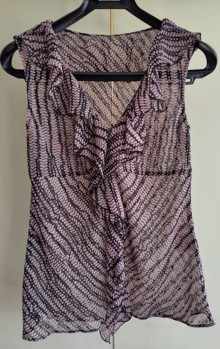 ◆送料無料◆未使用◆美品◆フリーズショップ FREE'S SHOP フリル ブラウス◆袖なし◆ノースリーブ◆シースルー◆チュール拍卖