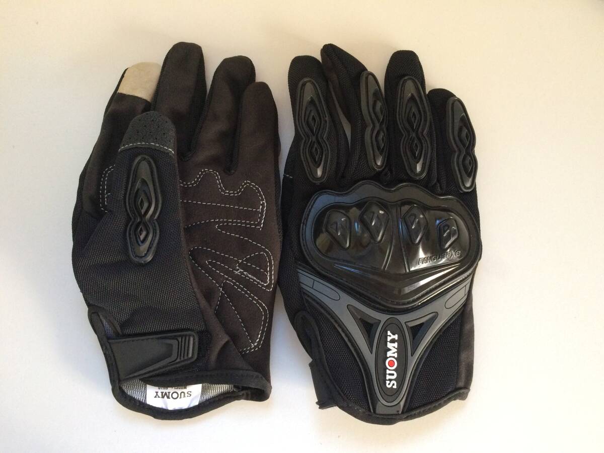 【春夏用】SUOMY ライディンググローブ 黒 Lサイズ プロタクター付 スマホ操作可 未使用品拍卖