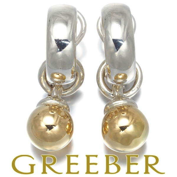 ティファニー イヤリング ドアノック ボールチャーム 2way シルバー 925/K18YG BLJ 大幅値下げ品拍卖