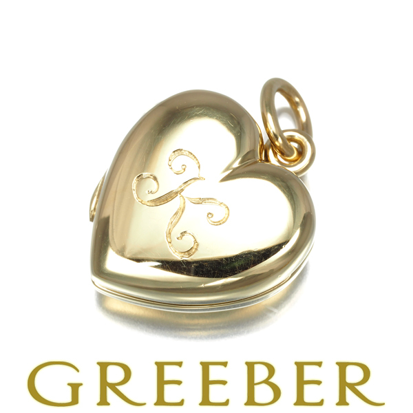 ティファニー ロケット ペンダントトップ イニシャル K ハート K14YG BLJ拍卖