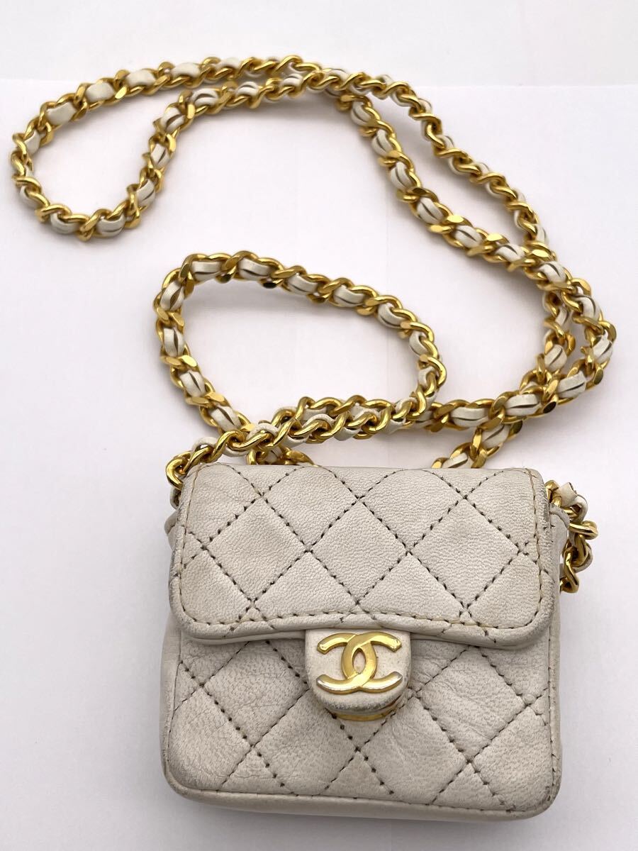 CHANEL シャネル ミニミニ マトラッセ ポシェット ゴールドチェーン拍卖