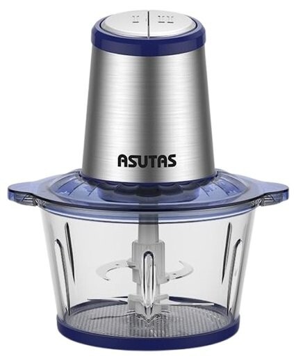 1円スタート ASUTAS フードプロセッサー フードミキサー フードチョッパー 4枚刃カッター 家庭用 水洗い可能 ブルー シルバー 2L A12373/JS拍卖