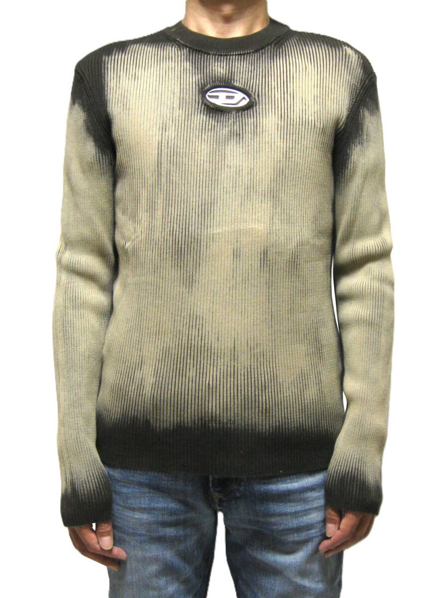 新品 直輸入 DIESEL ディーゼル メタルロゴプレート コットン リブニット K-DARIN Mサイズ A12455拍卖