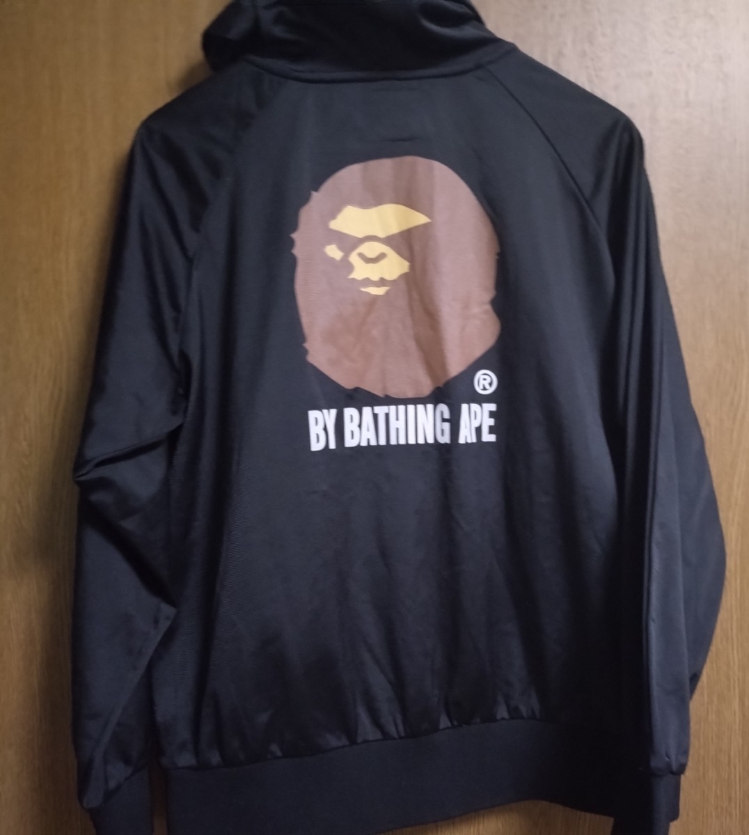 BATHING APE エイプ ジャージ素材 ハーフジップ パーカー Lサイズ ポリエステル100%拍卖