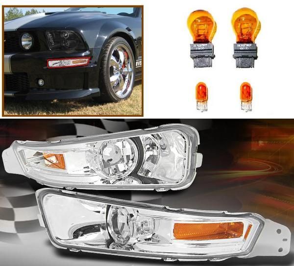 フォード マスタング 06y-09y ウィンカー ターンシグナル インナークロームメッキ アンバーリフレクター付 左右 送料無料拍卖