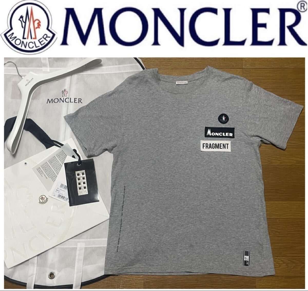 希少★ 国内正規モンクレール MONCLER ×FRAGMENT D209U8002150 8391Q フラグメント ロゴワッペン半袖Tシャツ グレー M クリーニング済拍卖