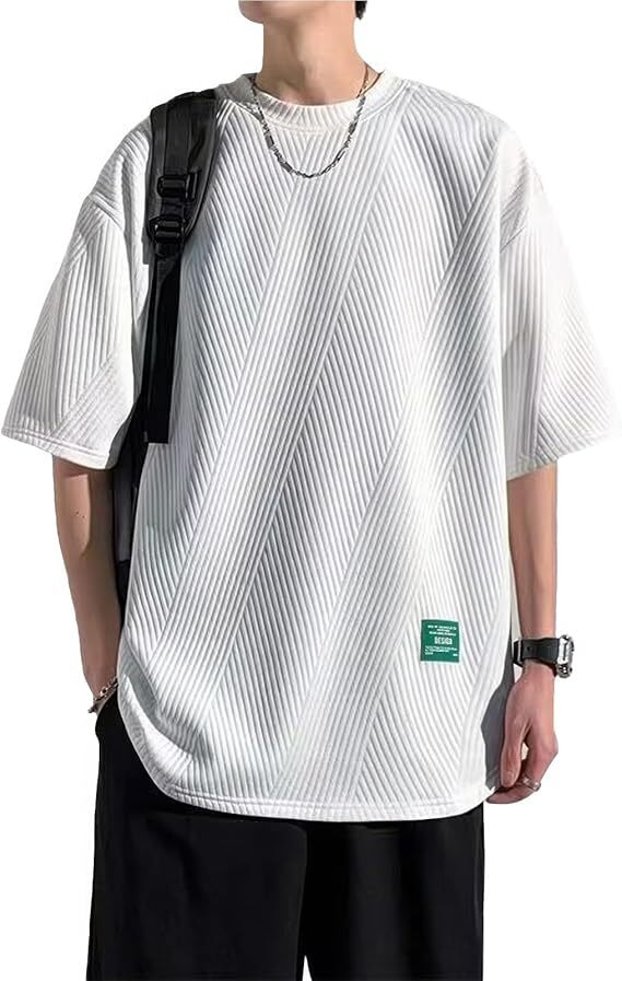 Tシャツ メンズ 夏服 半袖 丸首 無地 L拍卖