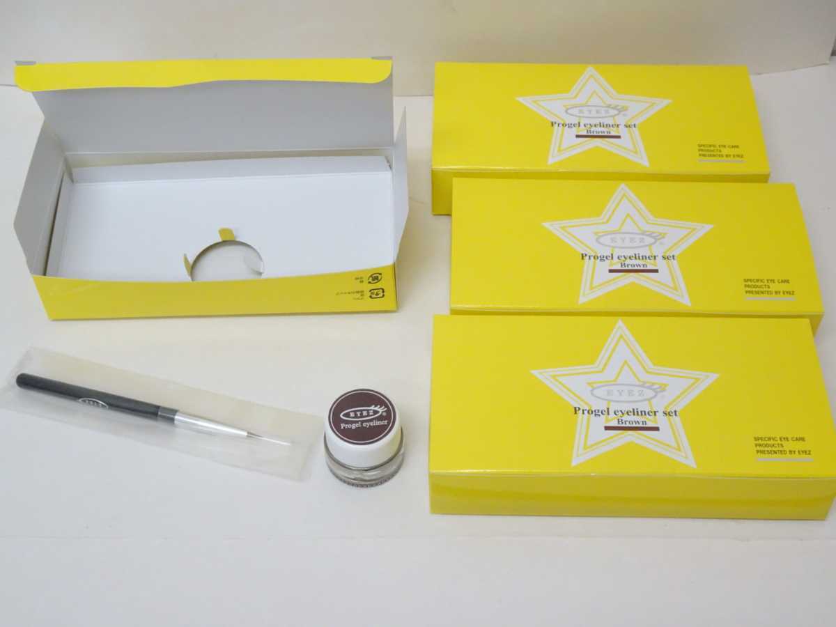 ⑧ 新品 未使用 アイライナー ブラウン 4箱セット EYEZ アイズ プロジェル アイライナーセット 化粧品 コスメ 美容 ファッション 拍卖