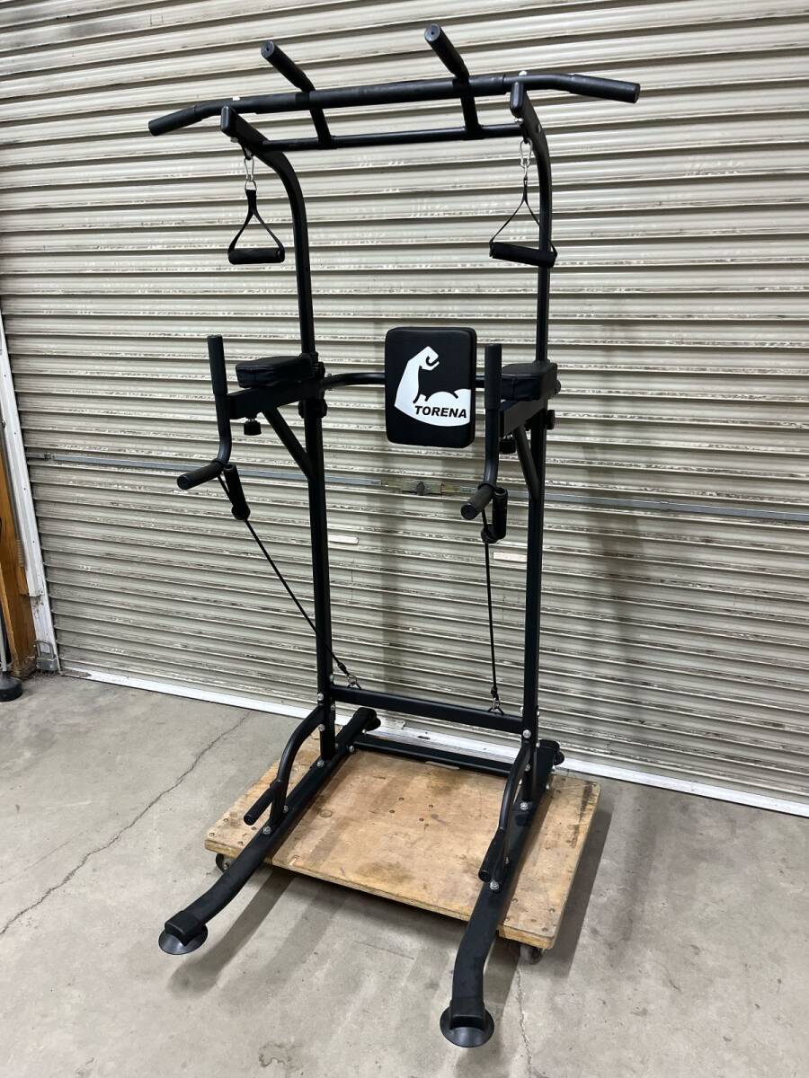 中古 TORENA ぶら下がり健康器 懸垂マシン チンニング スタンド ディップステーション 筋トレ トレーニング器具 茨城県 0831あら1 M 家E拍卖