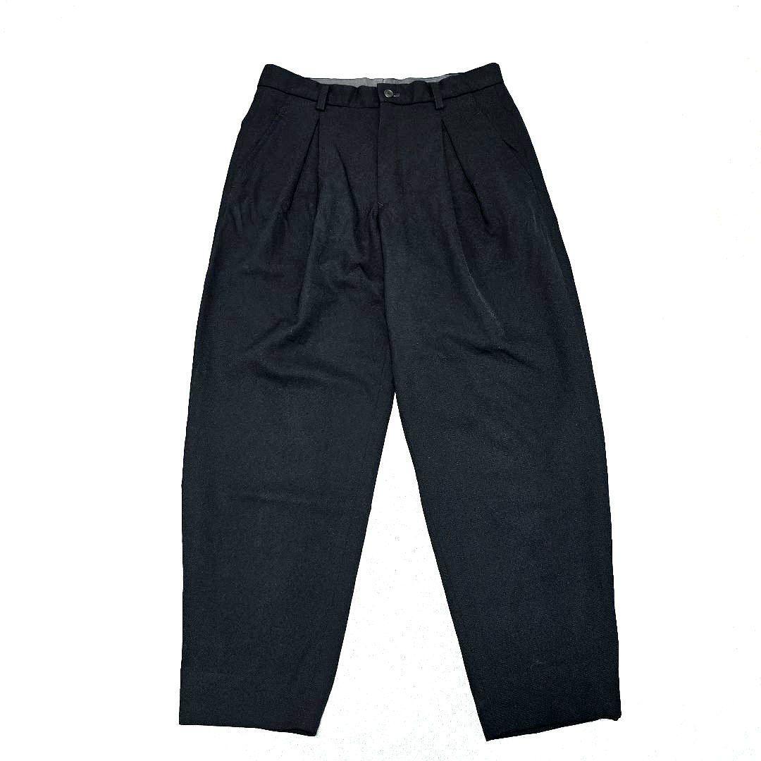 良品 ISSEY MIYAKE イッセイミヤケ L ウールスラックス プリーツ 大人のスラックス モードの王道 ブラックモード デザイナー拍卖