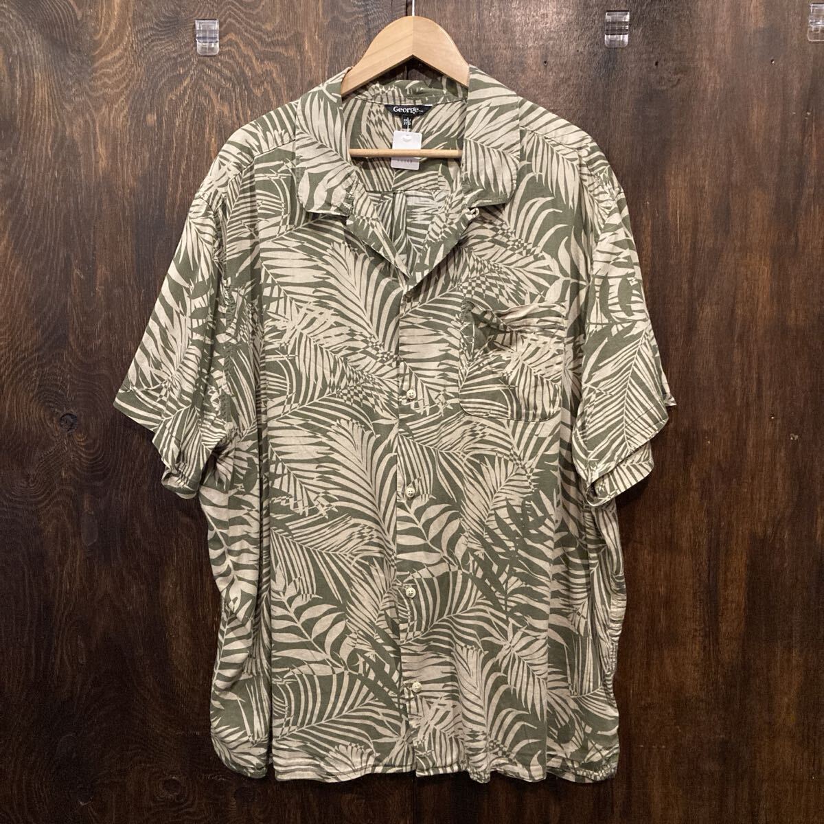 アメリカ古着 George ジョージ 半袖 アロハシャツ パームリーフ 3XL USA古着 ハワイアンシャツ USA古着拍卖