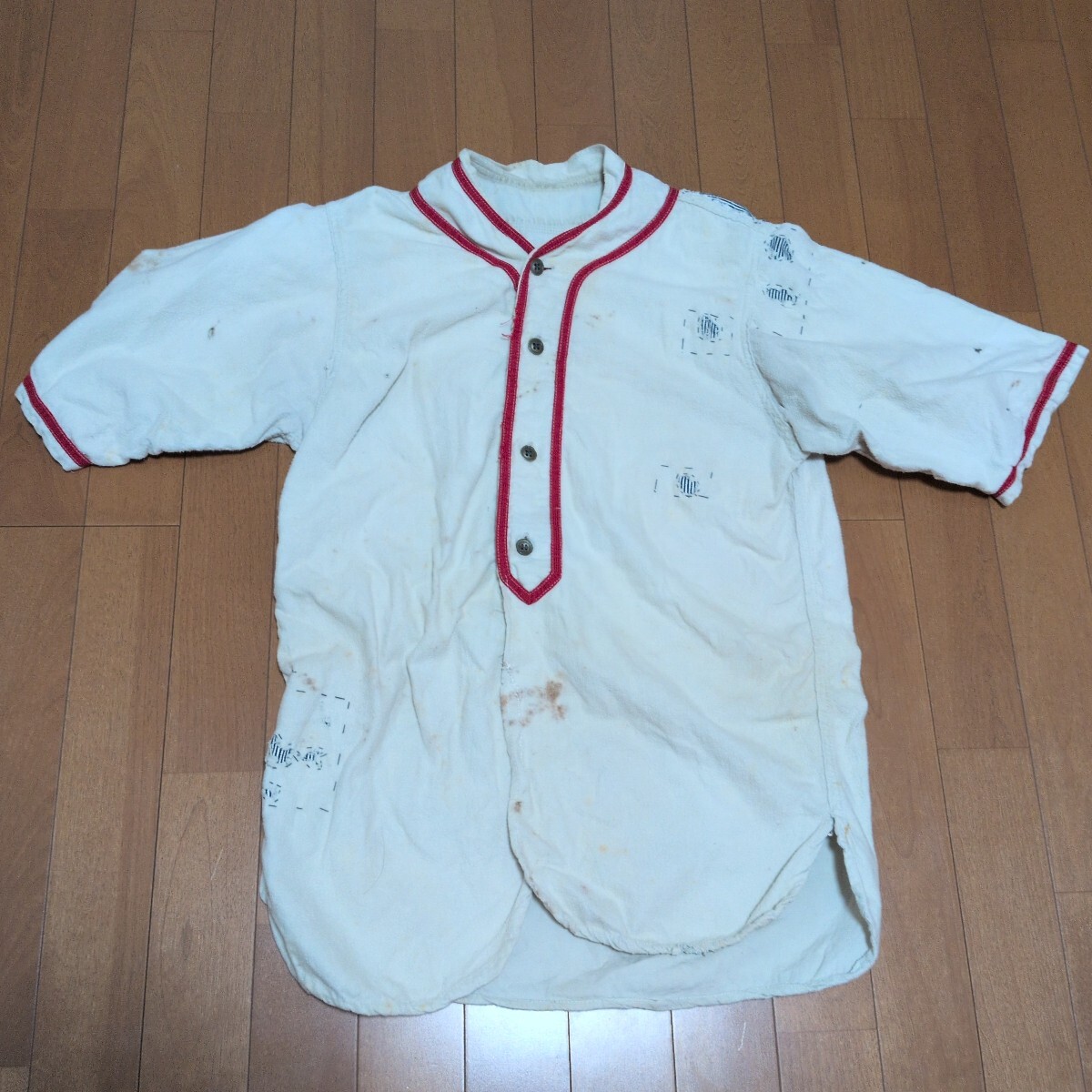 50s USA製 ベースボールシャツ 半袖シャツ ヴィンテージ 当時物 再構築 リペア多数 アメカジ ワーク 拍卖