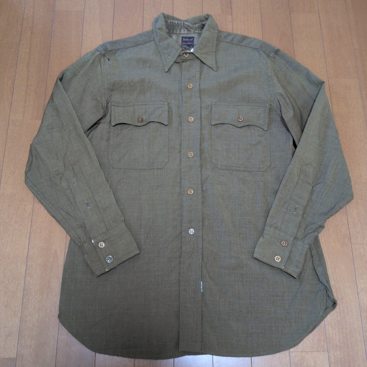 売り切り 30s JACKSON RAYMOND ウールギャバジンシャツ ギャバシャツ ヴィンテージ 古着 当時物 アメカジ ワーク ミリタリー チンスト付き拍卖