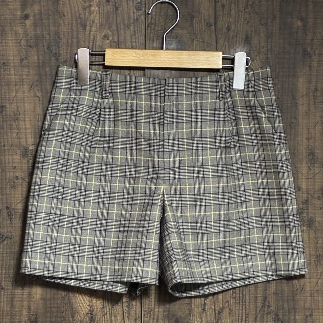 C1◇BEAMS HEART | ビームスハート チェックショートパンツ ブラウン×イエロー レディース 1サイズ 中古品拍卖