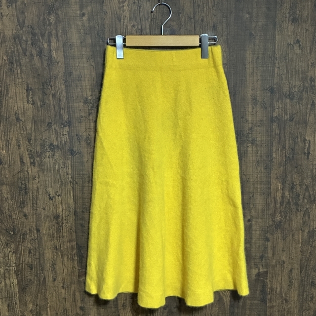 C12◇FRAY I.D | フレイアイディー ニットスカート マスタードイエロー レディース Fサイズ 中古品拍卖