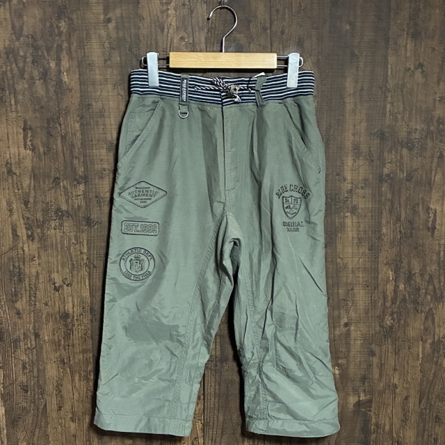 C13◇BLUE CROSS | ブルークロス クロップドパンツ カーキグリーン キッズ L(160)サイズ 中古品拍卖
