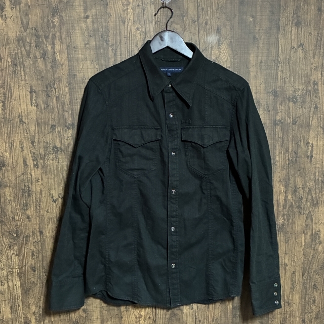C13◇FRENCH CONNECTION | フレンチコネクション シャツ 長袖 ブラック メンズ Sサイズ 中古品拍卖